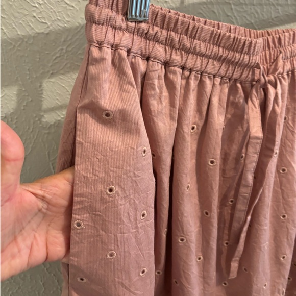 NWT Broderie Anglaise Mini Skirt Organic Cotton Size 6 Coach Light Pink - Picture 6 of 14